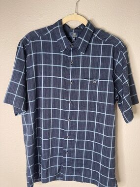 George Navy Plaid Short-Sleeve Button-Down